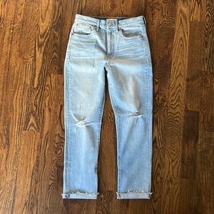 Women’s Madewell The High-Rise Slim Boyjean in Prentice Wash: Ripped Edition 27